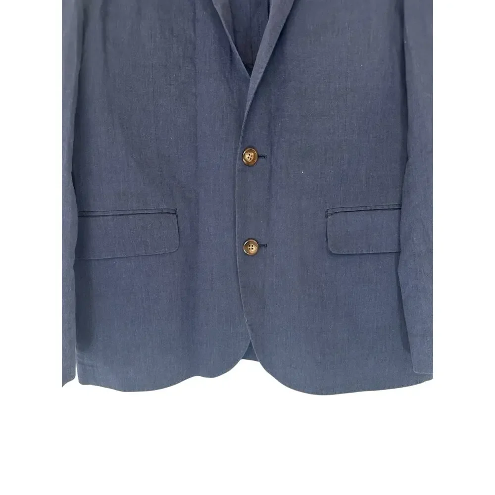 J.Crew Men's Blue Preppy Academia Office Ludlow Slim‎ Fit Suit Jacket Size 38S